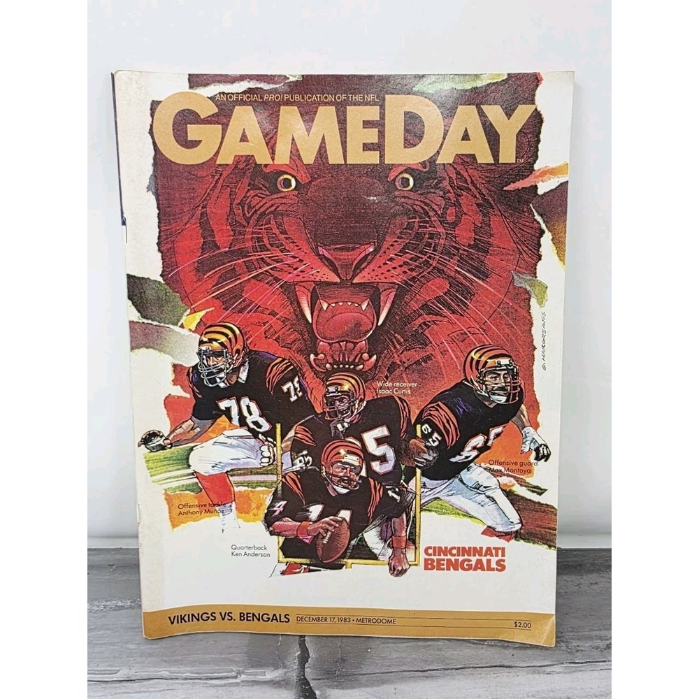 1983 Miami Dolphins v Cincinnati Bengals Football Program Dan Marino 1st Monday